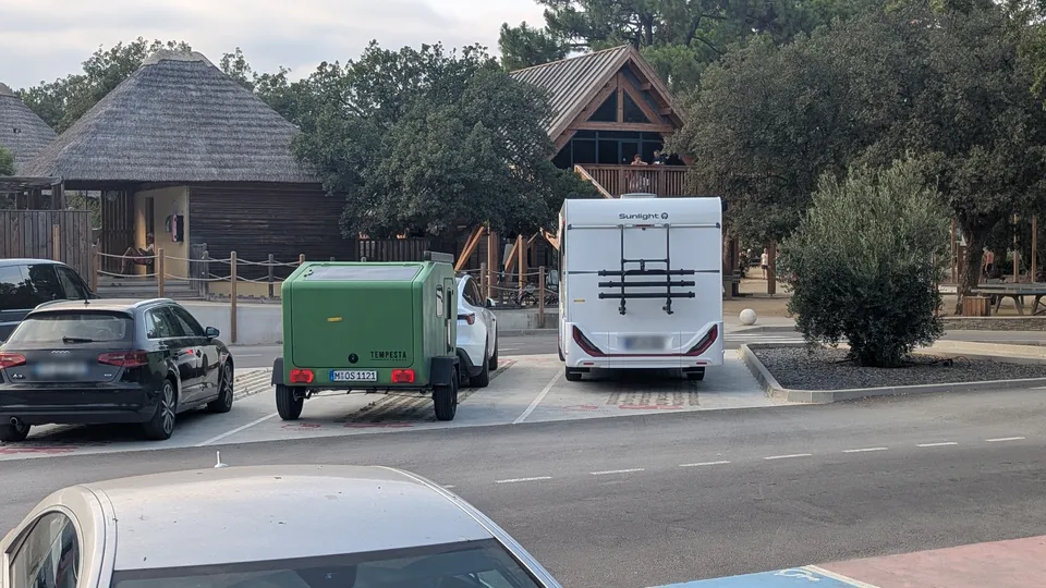 The Glide at the check-in of Camping San Damiano near Bastia